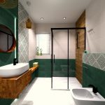 Zielone barwy w łazience (3)